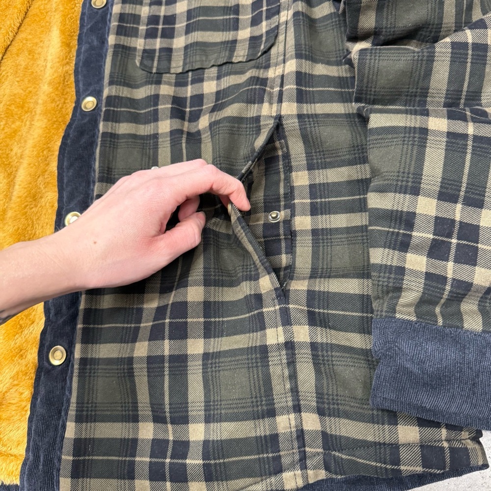 Plaid Plush Fleece Lined Chore Coat Barn Jacket Workwear - Picture 6 of 8